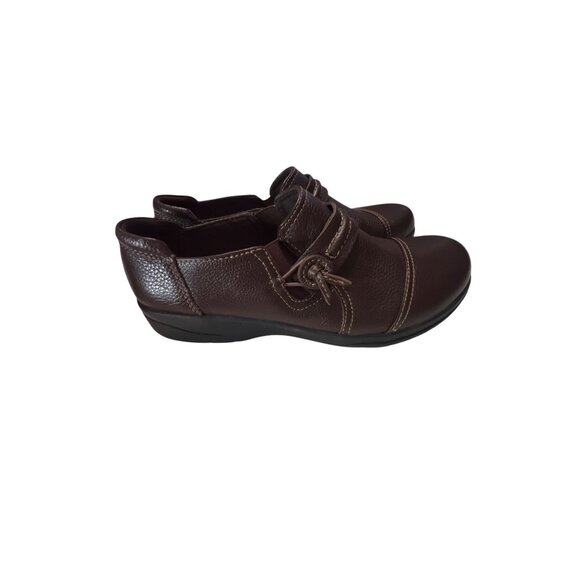 Clarks Womens Cheyn Madi‎ Leather Slip-On Loafers - Dark Brown Size 7M - Picture 3 of 7